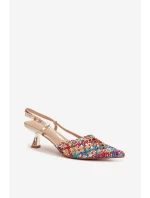 Dámské Plecione Sandály na podpatku vícebarevné Selinae Dámské Plecione Sandály na podpatku vícebarevné Selinae