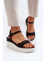 Černé sandály na klínu Esinna Černé sandály na klínu Esinna