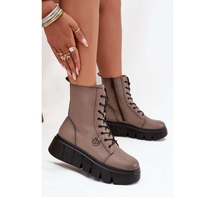 Dámské workery na platformě – tmavě béžové Vinceza 58588 Dámské workery na platformě – tmavě béžové Vinceza 58588