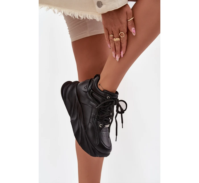 Dámské tenisky z přírodní kůže GOE – černé Dámské tenisky z přírodní kůže GOE – černé