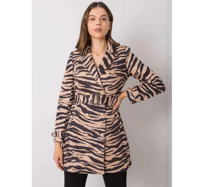 Dámský kabát EM PL 22215.55 černo-béžový - FPrice