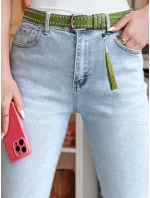 Dámské úzké džínové kalhoty s páskem FITARINKA blue FashionStreet UY2422