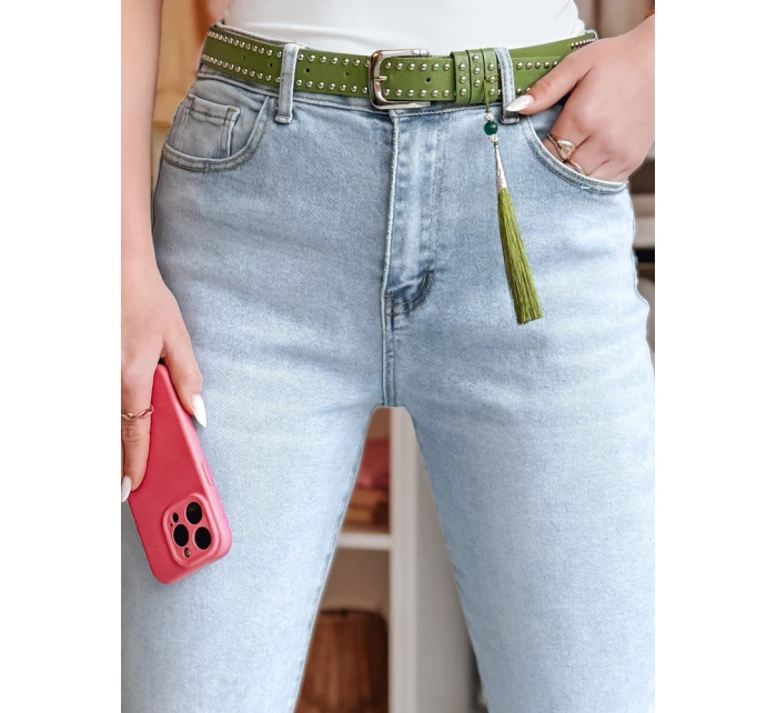 Dámské úzké džínové kalhoty s páskem FITARINKA blue FashionStreet UY2422