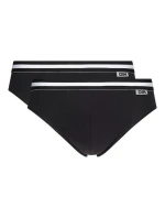 Pánské slipy 2 ks DIM COTTON STRECH SLIP 2x - DIM - černá