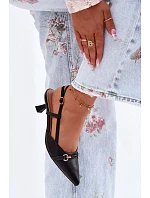 Dámské sandály na podpatku s špičatými špičkami Černé Felessa