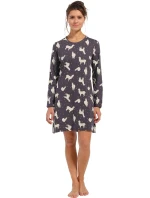 Dámská noční košile 11232-418-2 tm. modrá se vzorem - Rebelle