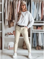 Dámské kalhoty chinos s páskem MODELA light beige FashionStreet UY2570