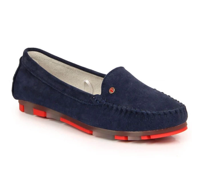 Semišové kožené mokasíny Filippo W PAW201D navy blue