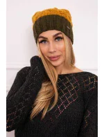 Fleecová čepice Paris K212 hořčicová+khaki Fleecová čepice Paris K212 hořčicová+khaki