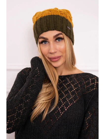 Fleecová čepice Paris K212 hořčicová+khaki Fleecová čepice Paris K212 hořčicová+khaki
