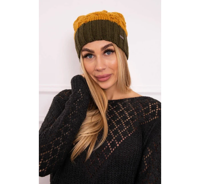 Fleecová čepice Paris K212 hořčicová+khaki Fleecová čepice Paris K212 hořčicová+khaki