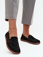 Kožené semišové mokasíny typu barefoot Zazoo 322 černé