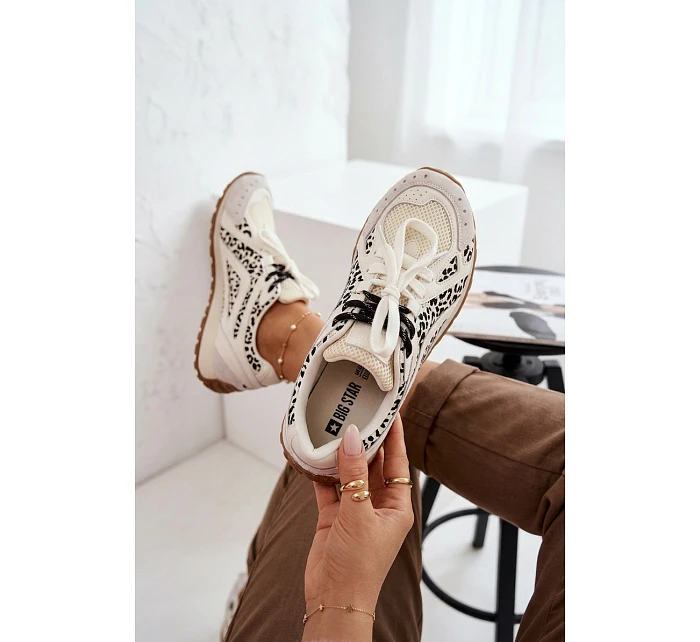 Kožené Semišové Dámské Tenisky Big Star model 22074797 Bílé - Big Star Shoes