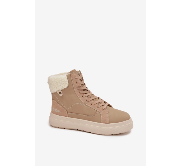 Dámské zimní boty s kožíškem Lee Cooper – béžové