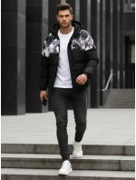 Pánská zimní bunda s kapucí černá FashionStreet TX5132 Pánská zimní bunda s kapucí černá FashionStreet TX5132