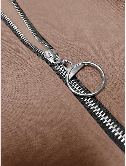 Béžový teplákový přehoz přes oblečení se rukávy model 19742950 - MADE IN ITALY