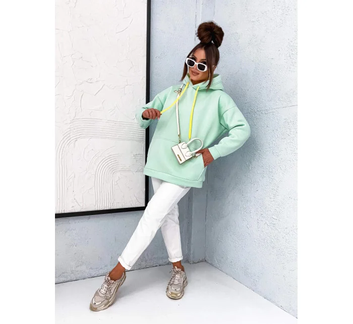 dámská klokaní mikina v mátové barvě model 21802230 - Moon dámská klokaní mikina v mátové barvě model 21802230 - Moon