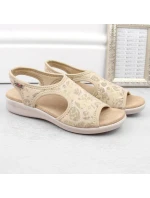 Dámské pohodlné nazouvací sandály béžové model 22014917