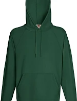Fruit of the Loom Lightweight Hooded Sweat Pánská raglánová mikina s kapucí 16.2140 bottle green