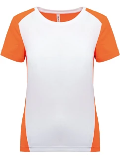 Kariban ProAct PA 4015 Dámské kontrastní sportovní tričko 20.4015 white/fluorescent orange