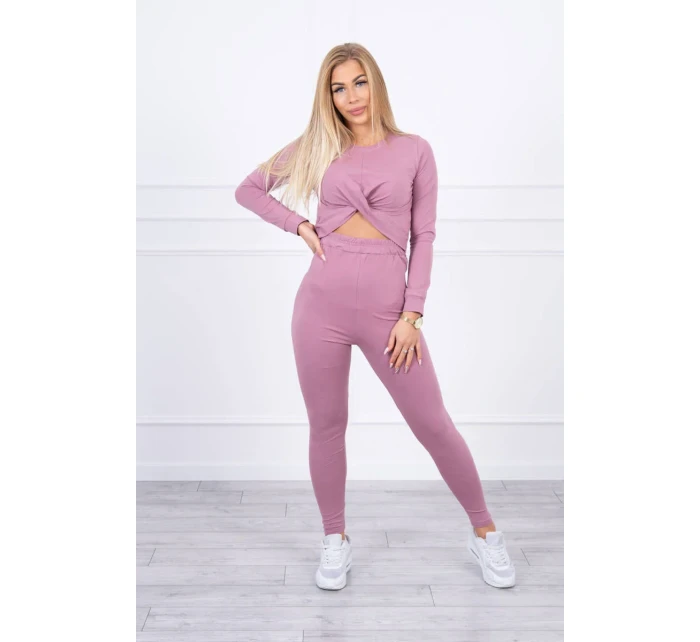 Sada se záhybem na blůze tmavě růžová