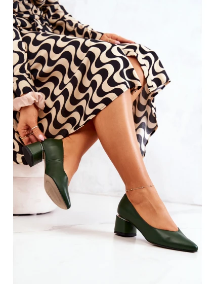 Kožené Lodičky V zelené Marilyn model 21573075 - Boto