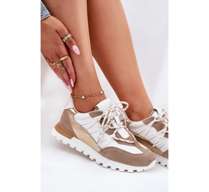 Kožené Polobotky Sneakers Dámské model 21693232 - Artiker Kožené Polobotky Sneakers Dámské model 21693232 - Artiker