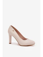 Dámské lodičky na podpatku světle béžové Sergio Leone Campbell Dámské lodičky na podpatku světle béžové Sergio Leone Campbell