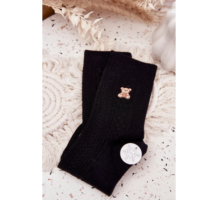 Teplé dámské ponožky s vlnou model 21786841 Černé - Aura.via