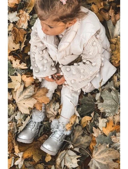 Stříbrné izolované dětské boty Trapery Fobos Stříbrné izolované dětské boty Trapery Fobos