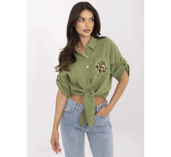 Koszula DHJ KS  khaki model 21129473 - FPrice