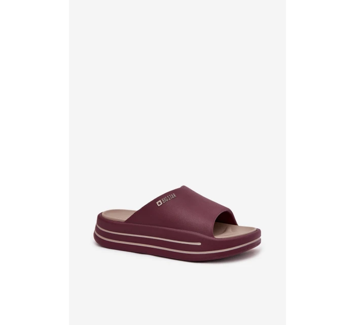 Dámské pantofle na platformě Big Star – bordó