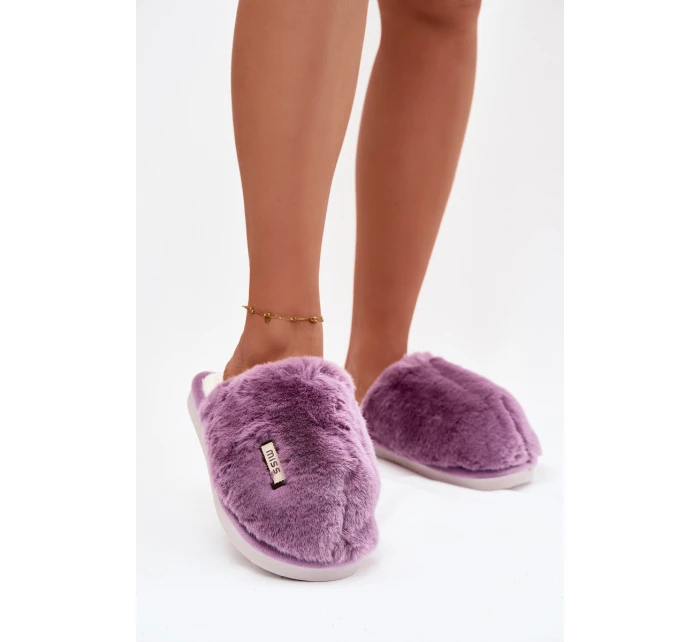 Dámské huňaté pantofle – fialové Belinna Dámské huňaté pantofle – fialové Belinna