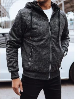 Pánská rozepínací zateplená mikina tmavě šedá Dstreet BX5626