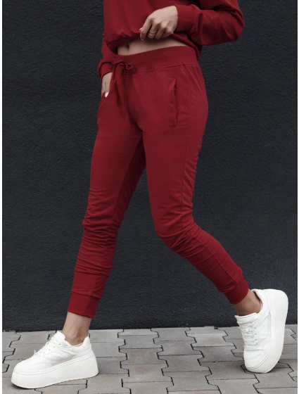 Dámské tepláky FITS bordó FashionStreet UY2304 Dámské tepláky FITS bordó FashionStreet UY2304