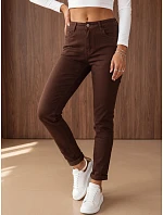 Džíny dámské mom fit s vysokým pasem hnědé FashionStreet UY3266 Džíny dámské mom fit s vysokým pasem hnědé FashionStreet UY3266