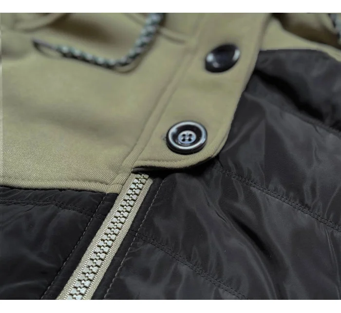 Dlouhá rozepínací dámská mikina v khaki barvě model 15819863 - LHD Dlouhá rozepínací dámská mikina v khaki barvě model 15819863 - LHD