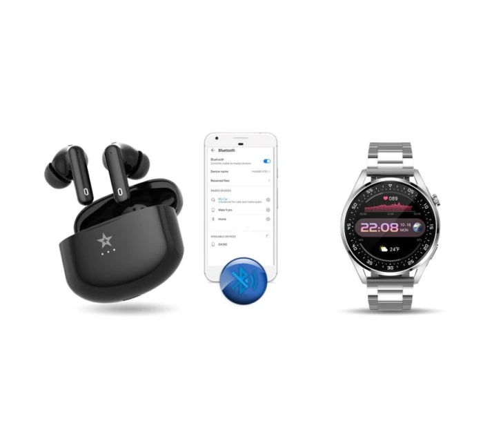 Bezdrátová sluchátka GIEWONT RealSound PRO ANC ENC GWS800-1 Black