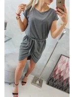 Šaty s obálkovým spodním dílem grafitové melanžové Šaty s obálkovým spodním dílem grafitové melanžové