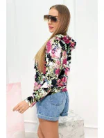 Velurová mikina s kapucí černý