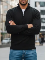 Pánský černý svetr FashionStreet WX1894 Pánský černý svetr FashionStreet WX1894