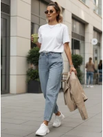 Dámské baggy džíny s vysokým pasem modré FashionStreet UY2856 Dámské baggy džíny s vysokým pasem modré FashionStreet UY2856