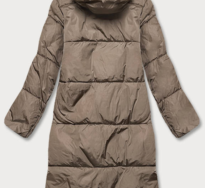 Béžová dámská zimní bunda s kapucí (AG1-J9091)
