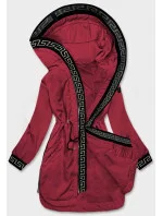 Tmavě červená tenká dámská bunda s ozdobnou lemovkou S'West (B8140-27) Tmavě červená tenká dámská bunda s ozdobnou lemovkou S'West (B8140-27)