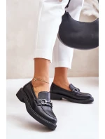 Dámské kožené mokasíny černé model 21633347 - SERGIO LEONE