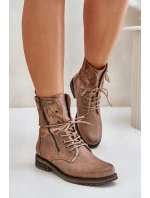 Dámské boty pracovní zateplené na zip tmavě béžové Liletta Dámské boty pracovní zateplené na zip tmavě béžové Liletta