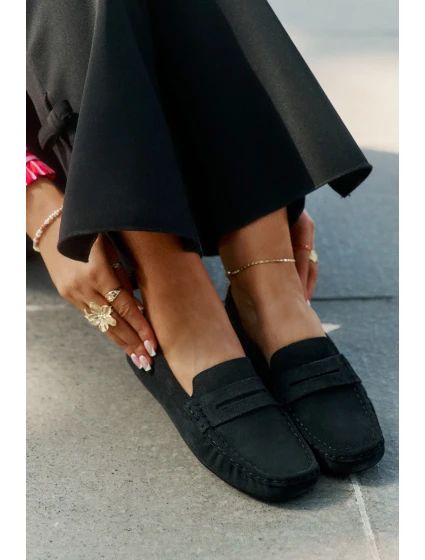Dámské semišové mokasíny Big Star model 21693785 Černé - Big Star Shoes Dámské semišové mokasíny Big Star model 21693785 Černé - Big Star Shoes