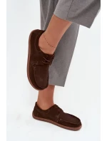 Dámské polobotky typu barefoot z přírodního semiše Zazoo 327 čokoládové