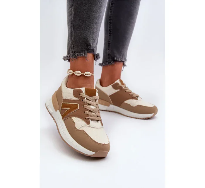 Dámské tenisky vyrobené z eko kůže, hnědé Vinelli Dámské tenisky vyrobené z eko kůže, hnědé Vinelli