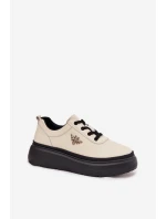 Dámské polobotky model 21463080 Světle béžová s černou - VINCEZA